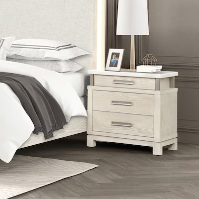 Furniture of America Patty Weathered Gray Rubberwood Nightstand | Lowe's