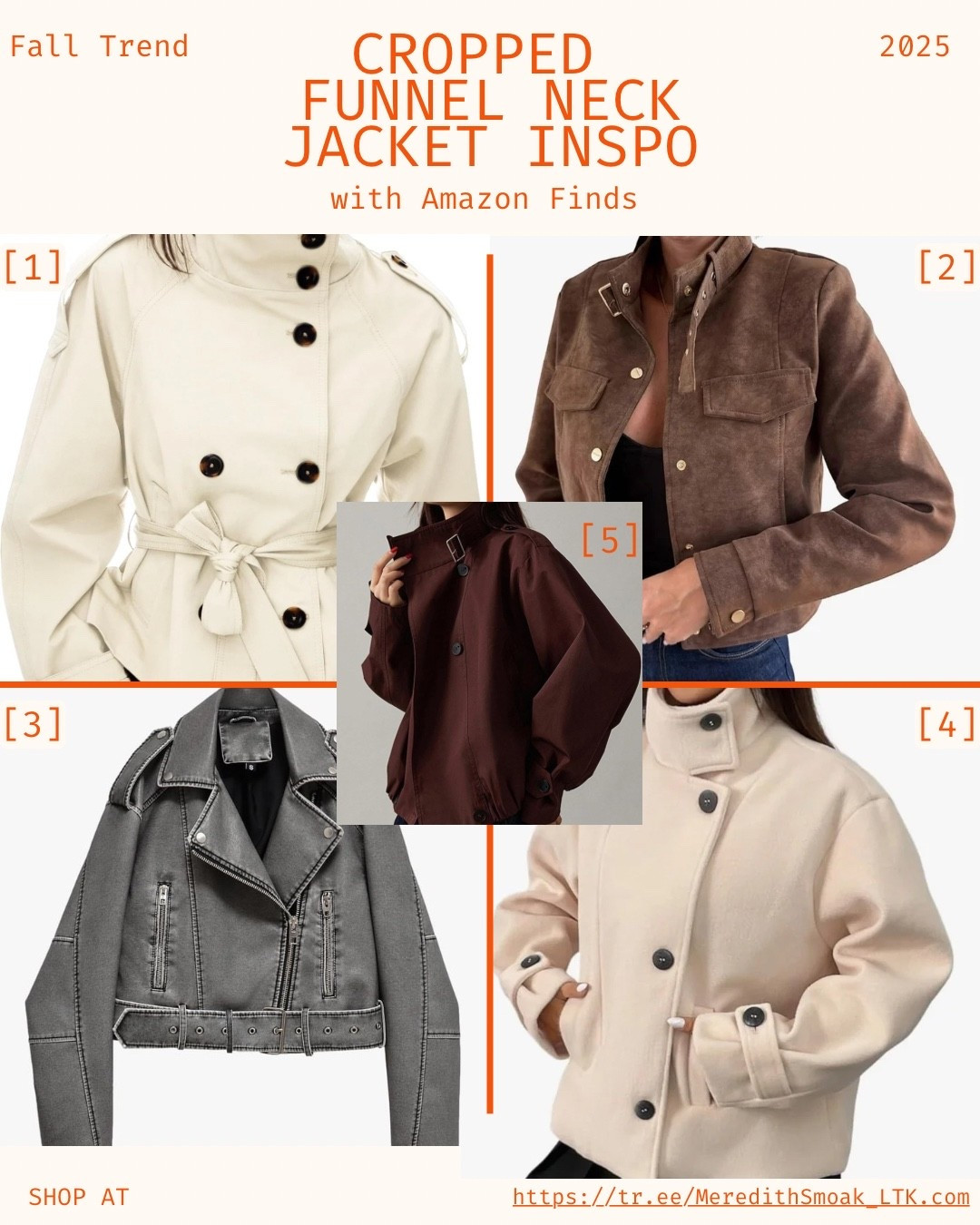 Fall fashion trend we’ll be seeing EVERYWHERE this season! 🍂

The cropped funnel jacket/ short trench coat. A modern twist on your classic fall layer! 

Fall 2025 is all about depth and refinement. It focuses on layered looks with a vintage twist, featuring preppy styles and neutral, caffeine-inspired colors like chocolate and caramel. 🤎



#fallfashion #fallfashiontrends #fall2025 #fashioninspo #fashion

#LTKSeasonal #LTKStyleTip