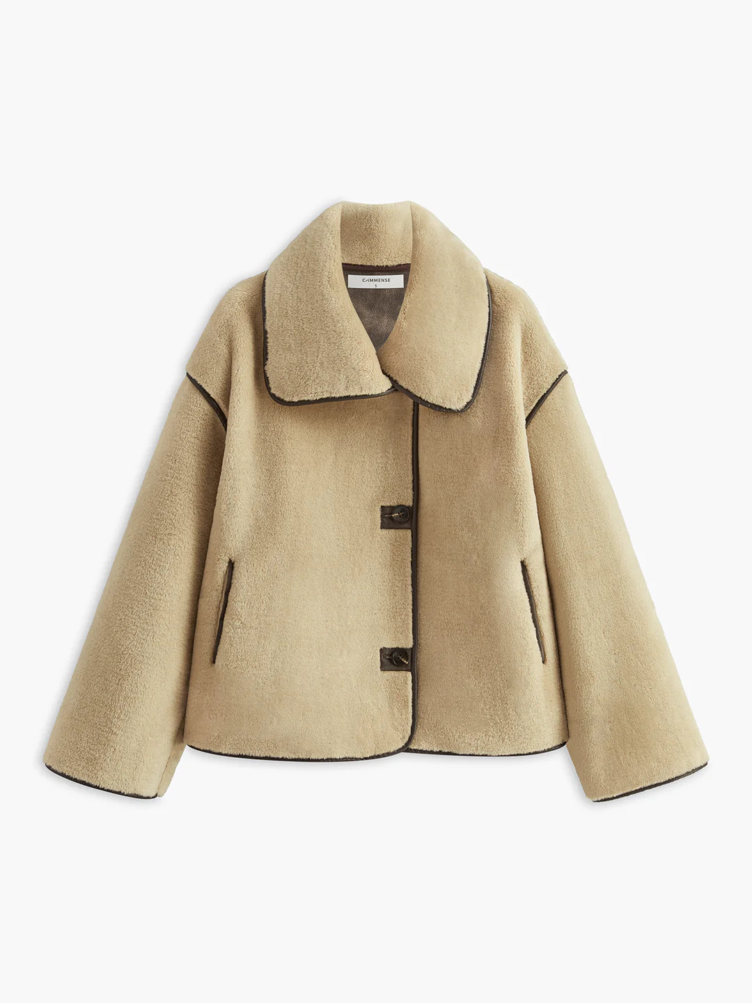 Contrast Piping Shift Minky Coat | Commense