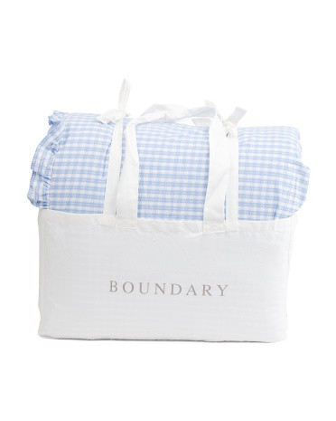 Cotton Seersucker Ruffled Comforter Set | TJ Maxx