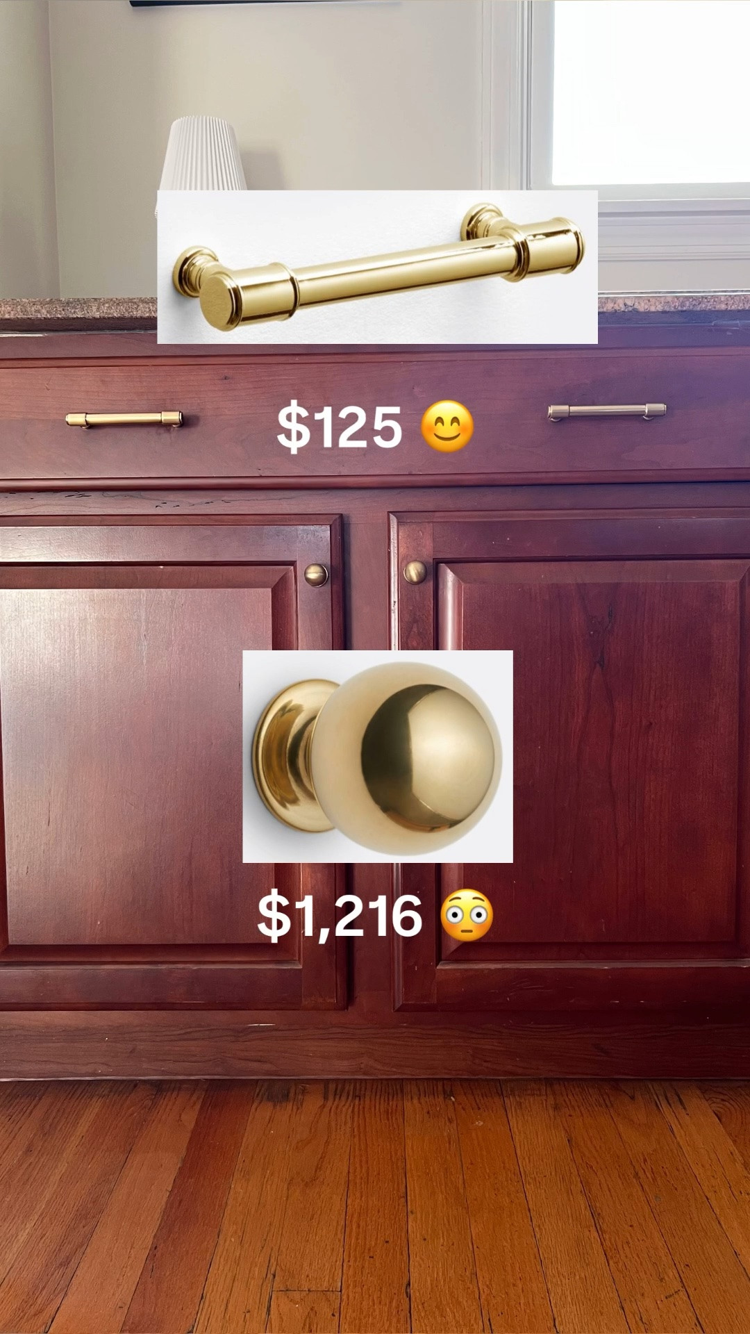 I want to update this kitchen, but a full renovation doesn't make financial sense.

I found unlacquered brass hardware I absolutely love... but it would cost over $1,200 for this kitchen.

Or I can get a similar look for about $125.

What would you choose?

💰 $1,216
or
💰 $125

#KitchenUpdate #KitchenDesign #HomeDecorIdeas #CherryCabinets #InteriorDesign

#LTKOver40 #LTKHome #LTKSaleAlert