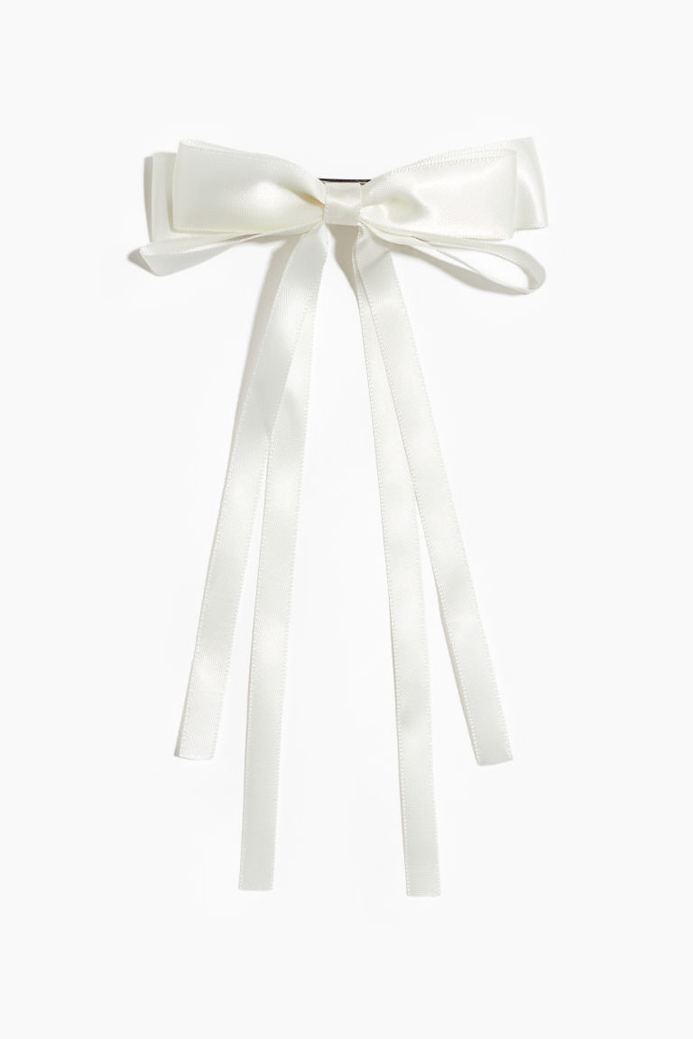 H & M - Hair Clip with Bow - White | H&M (US + CA)