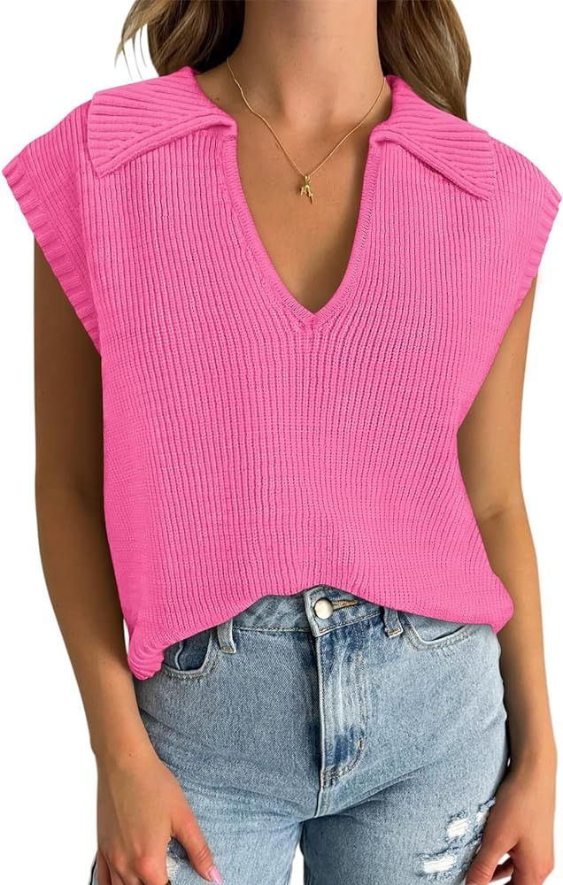 Yousify Summer Sweater Vest Women 2024 Basic Fashion Clothes Trendy Cute Tank Tops S-2XL | Amazon (US)