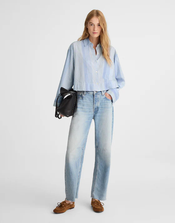 Curve-Hem Shirt in Poplin | Madewell | Madewell