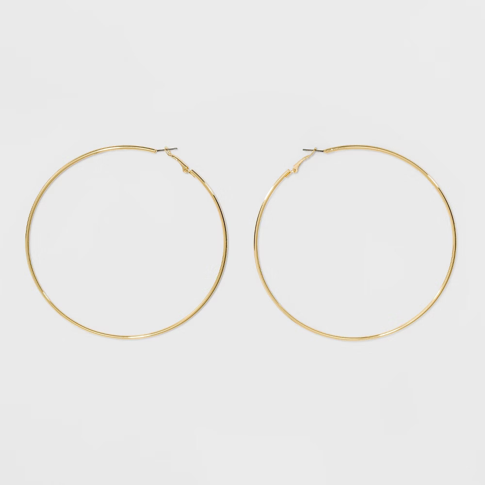 Large Hoop Earrings - Gold | Target
