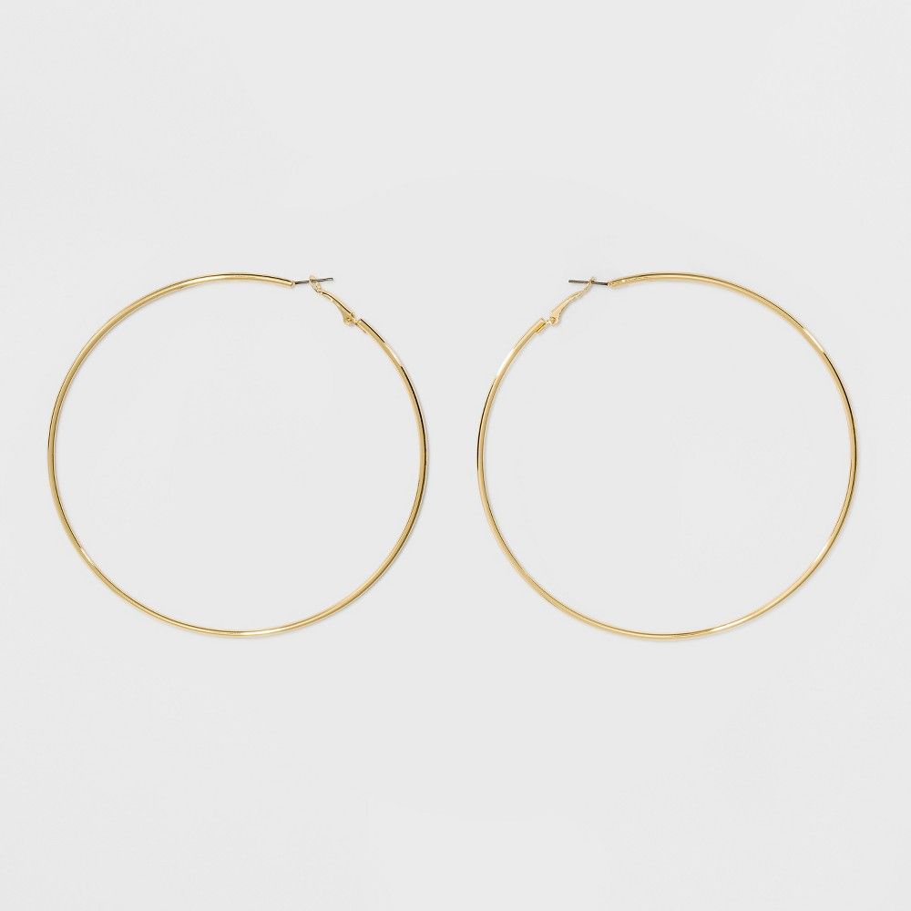 Large Hoop Earrings - Gold | Target