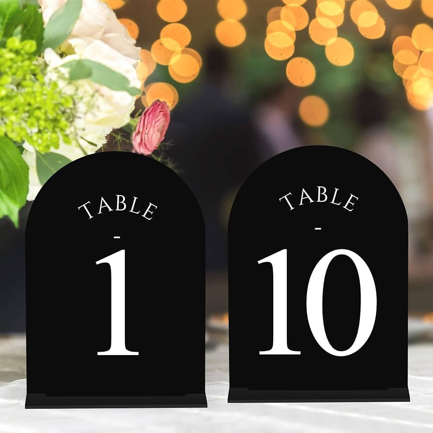 JOYIT Arch Wedding Table Numbers 1-10 with Stands – Double-Sided Printed 5" X 7" Acrylic Signs ... | Amazon (US)