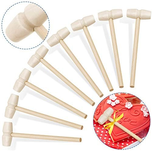 Mini Wooden Hammers for Chocolate, Caffox 30Pcs Small Wooden Mallets for Breakable Chocolate Hear... | Amazon (US)