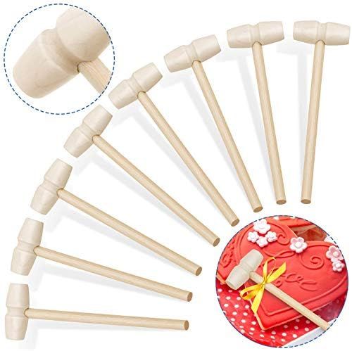 Mini Wooden Hammers for Chocolate, Caffox 30Pcs Small Wooden Mallets for Breakable Chocolate Hear... | Amazon (US)