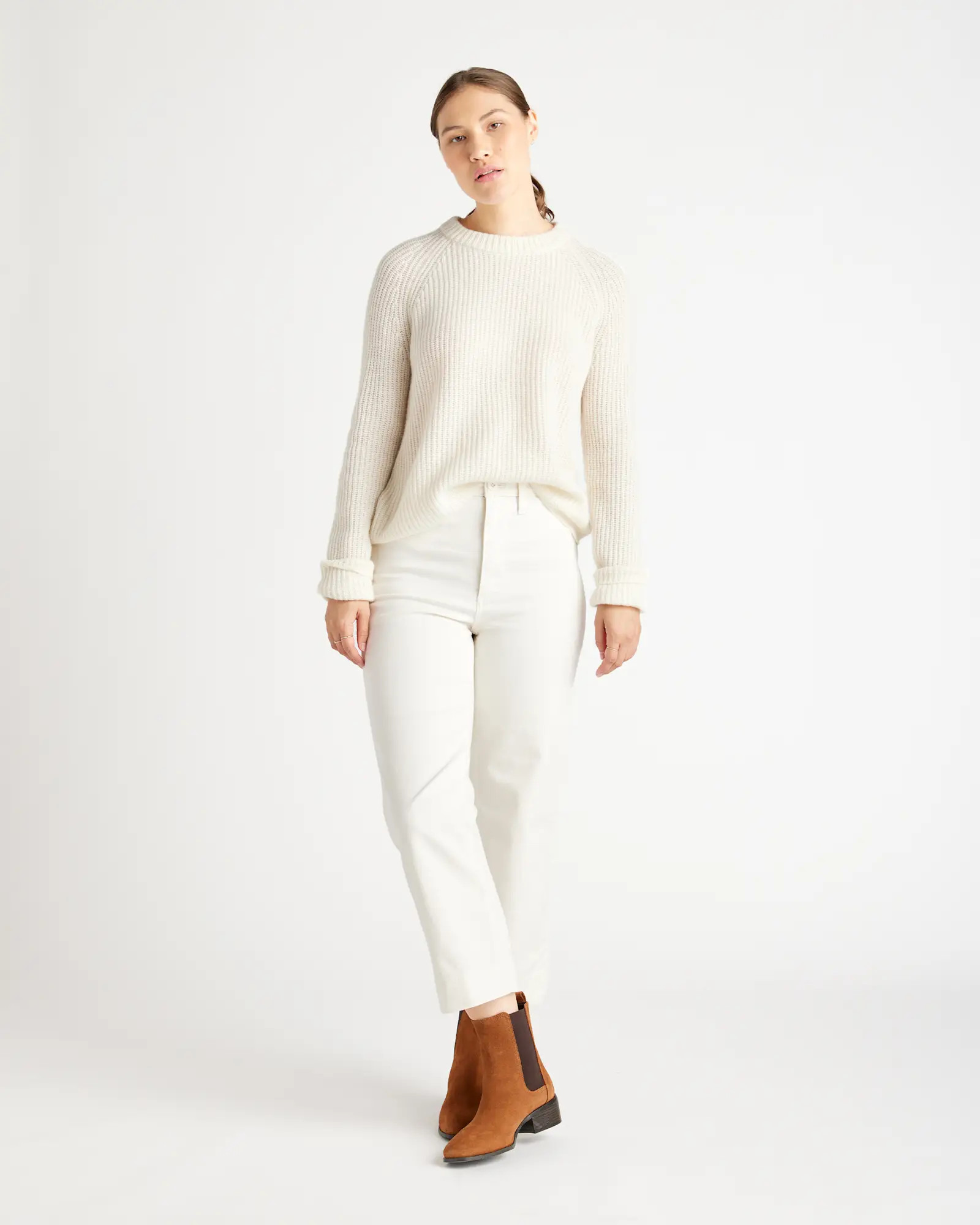 Mongolian Cashmere Fisherman Crewneck Sweater | Quince