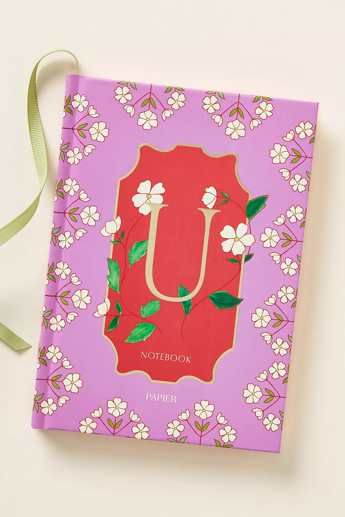 Papier x Anthropologie Floral Monogram Lined Notebook | Anthropologie (US)