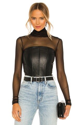 LAMARQUE Davina Leather Corset in Black from Revolve.com | Revolve Clothing (Global)
