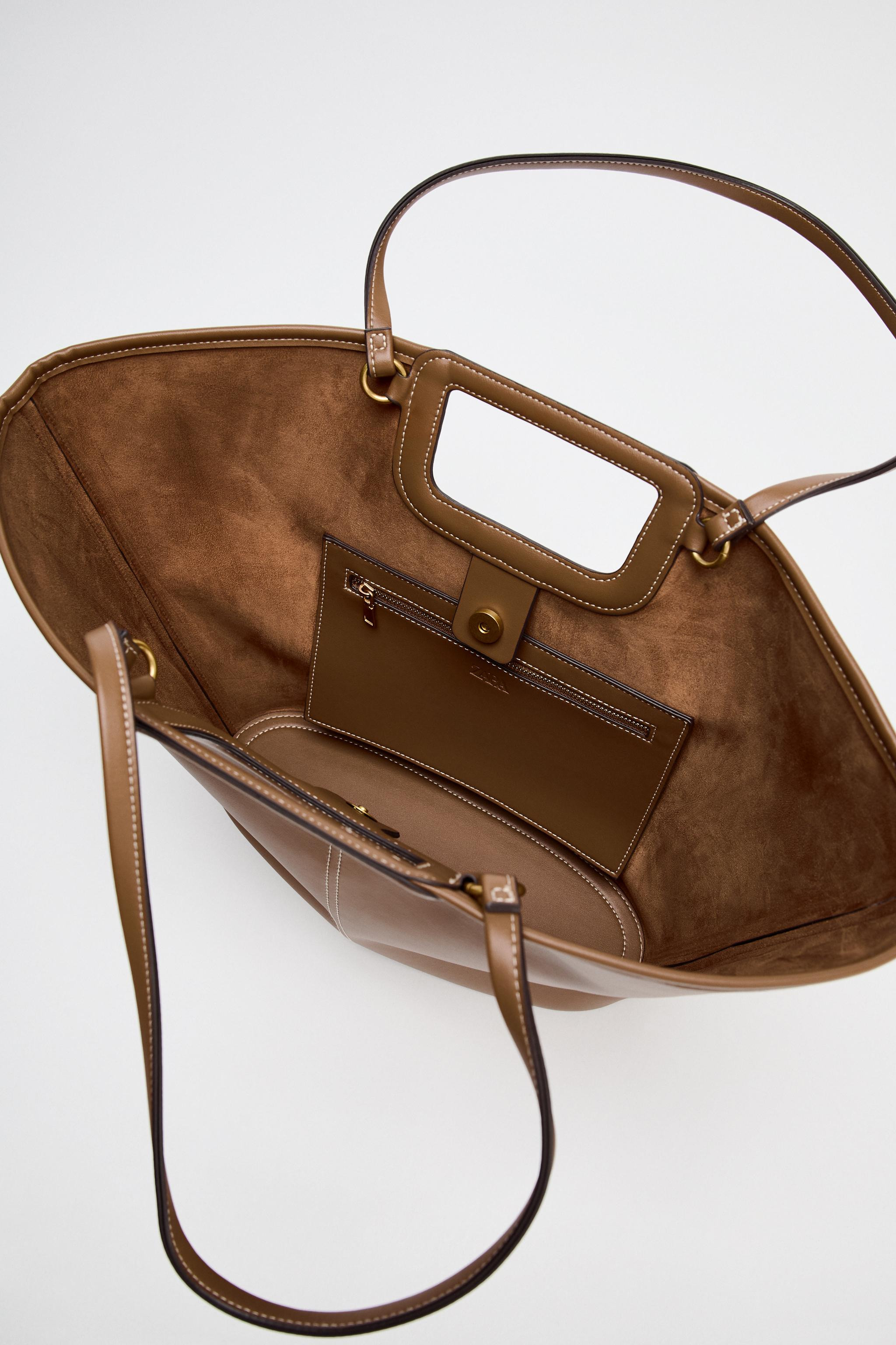 MAXI TOPSTITCHED TOTE BAG | Zara UK