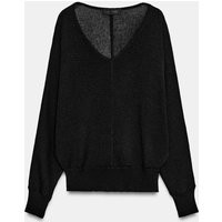 Zara - V-Neck Knit Jumper - Black - M - Woman | Zara UK