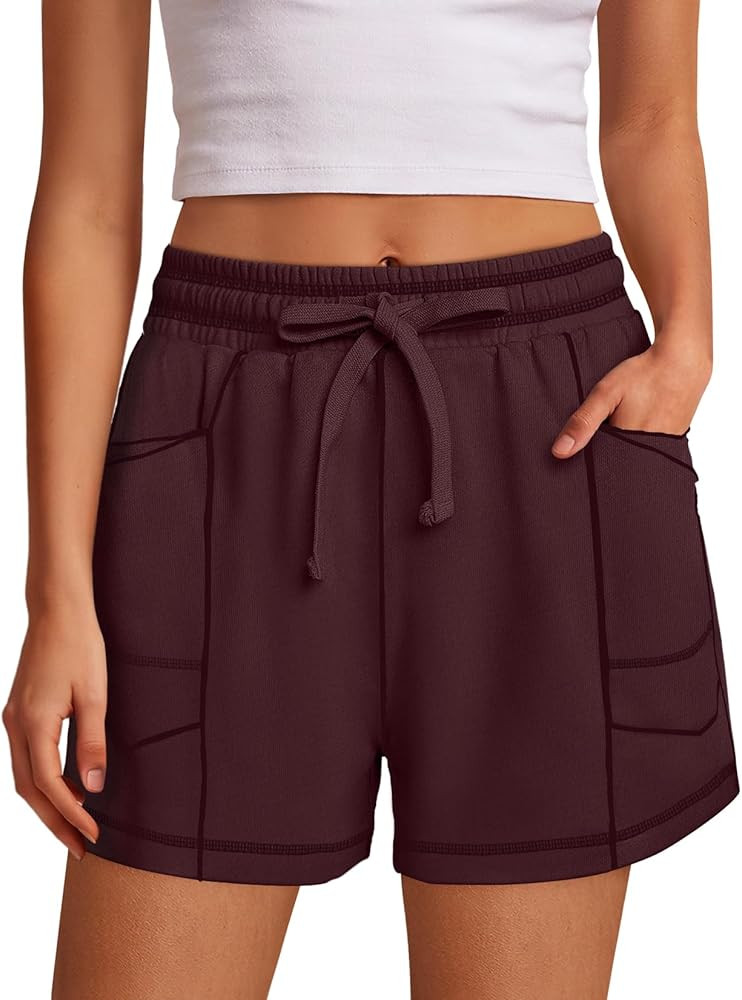 LAMISSCHE Womens Barrel Shorts Summer High Waisted Sweat Shorts Comfy Lounge Short Baggy Running ... | Amazon (US)