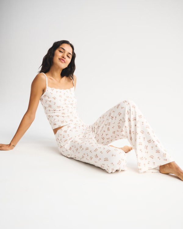 Pointelle Wide Leg Sleep Pant | Abercrombie & Fitch (US)