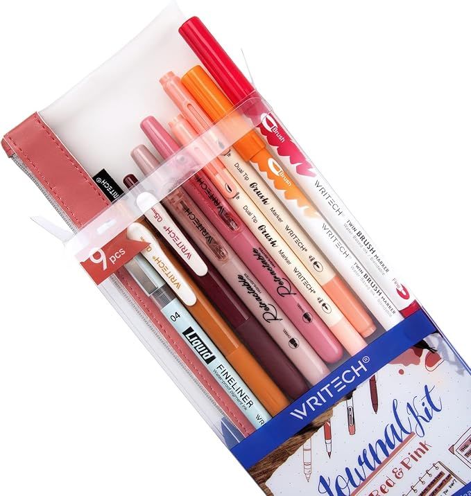 WRITECH Journaling Kit, Gel Ink Pens/Retractable Highlighters/Dual Tip Brush Pens/Fineliner Pens,... | Amazon (US)