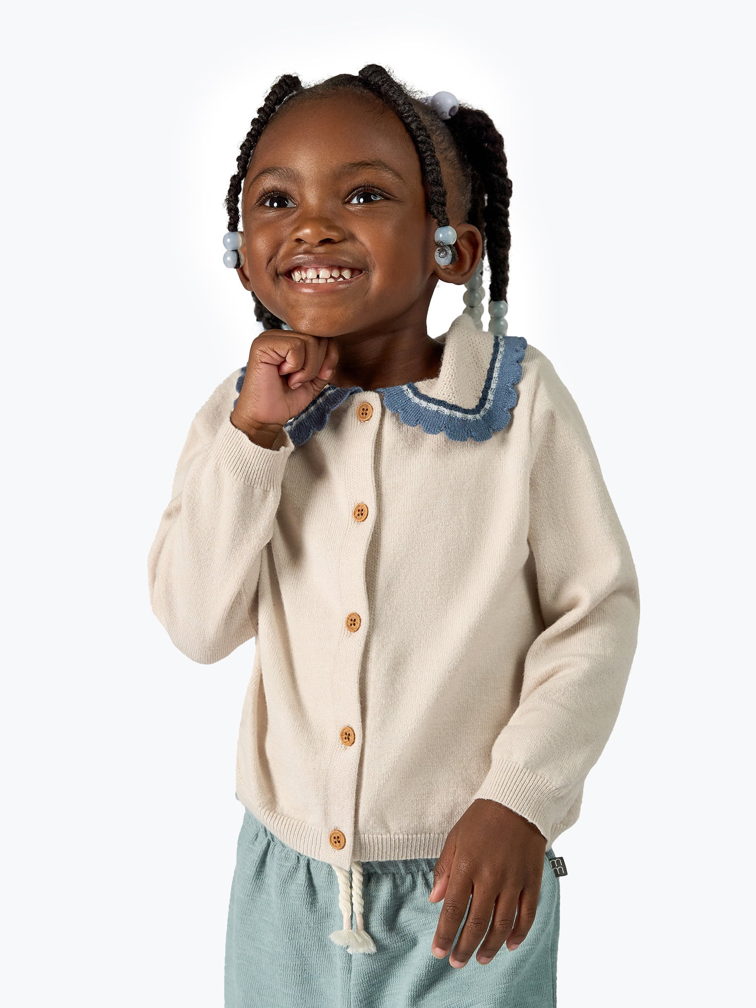 Modern Moments by Gerber Toddler Girl Pointelle Collared Cardigan Sweater, Sizes 12M-5T | Walmart (US)