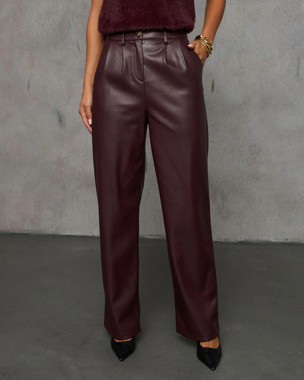 Look This Way Pleated Leather Pants | VICI