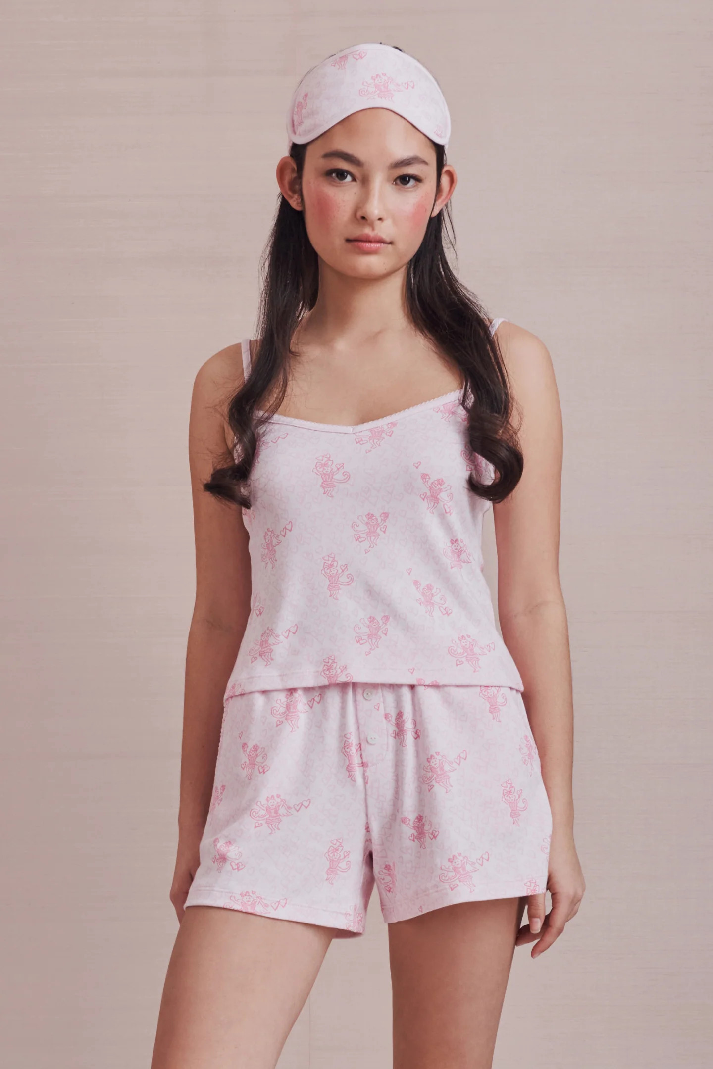 LoveShackFancy x Roller Rabbit Cupid's Kiss Cami And Boxer Set | LoveShackFancy