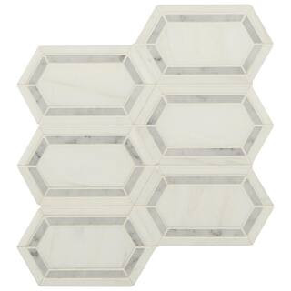 MSI Pavilion Picket 12 in x 12 in. x 10 mm Polished Marble Mosaic Tile (1 sq. ft.) BIANDOL-PAVPK8... | The Home Depot
