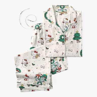 Hello Kitty® Christmas Loose Fit Organic Pajama Set | Pottery Barn Teen