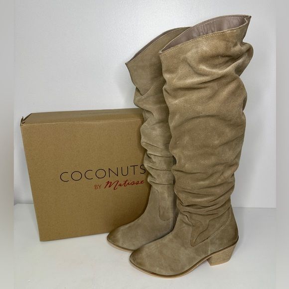 Coconuts By Matisse Leather Knee High Tan Suede Boots sz 8 | Poshmark