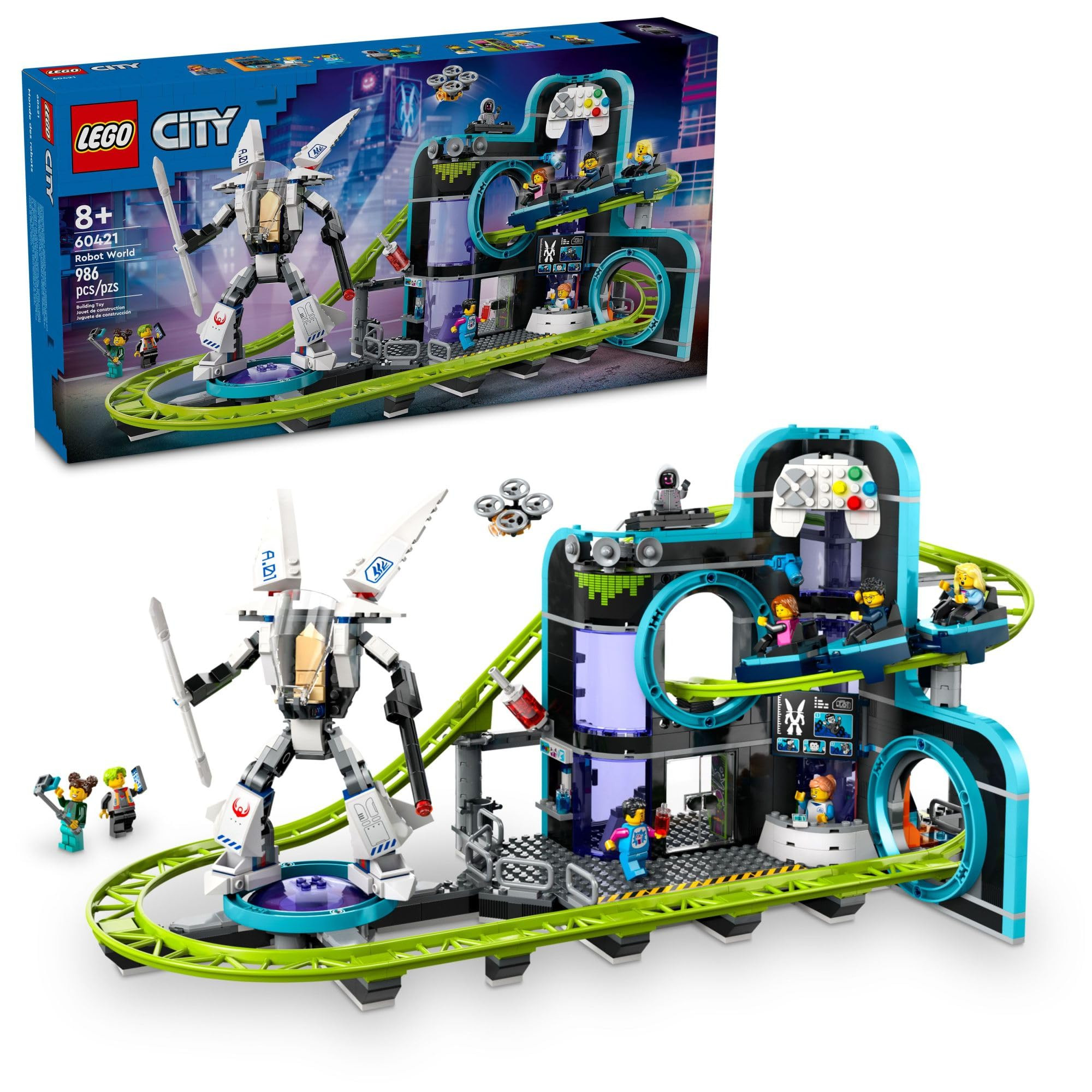 LEGO City Robot World Roller Coaster Building Set - Kids Engineering Toy with Posable Mech Suit f... | Amazon (US)