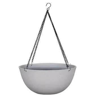 allen + roth Round 13.15-Inches W Medium White Resin Contemporary/Modern Indoor/Outdoor Hanging p... | Lowe's