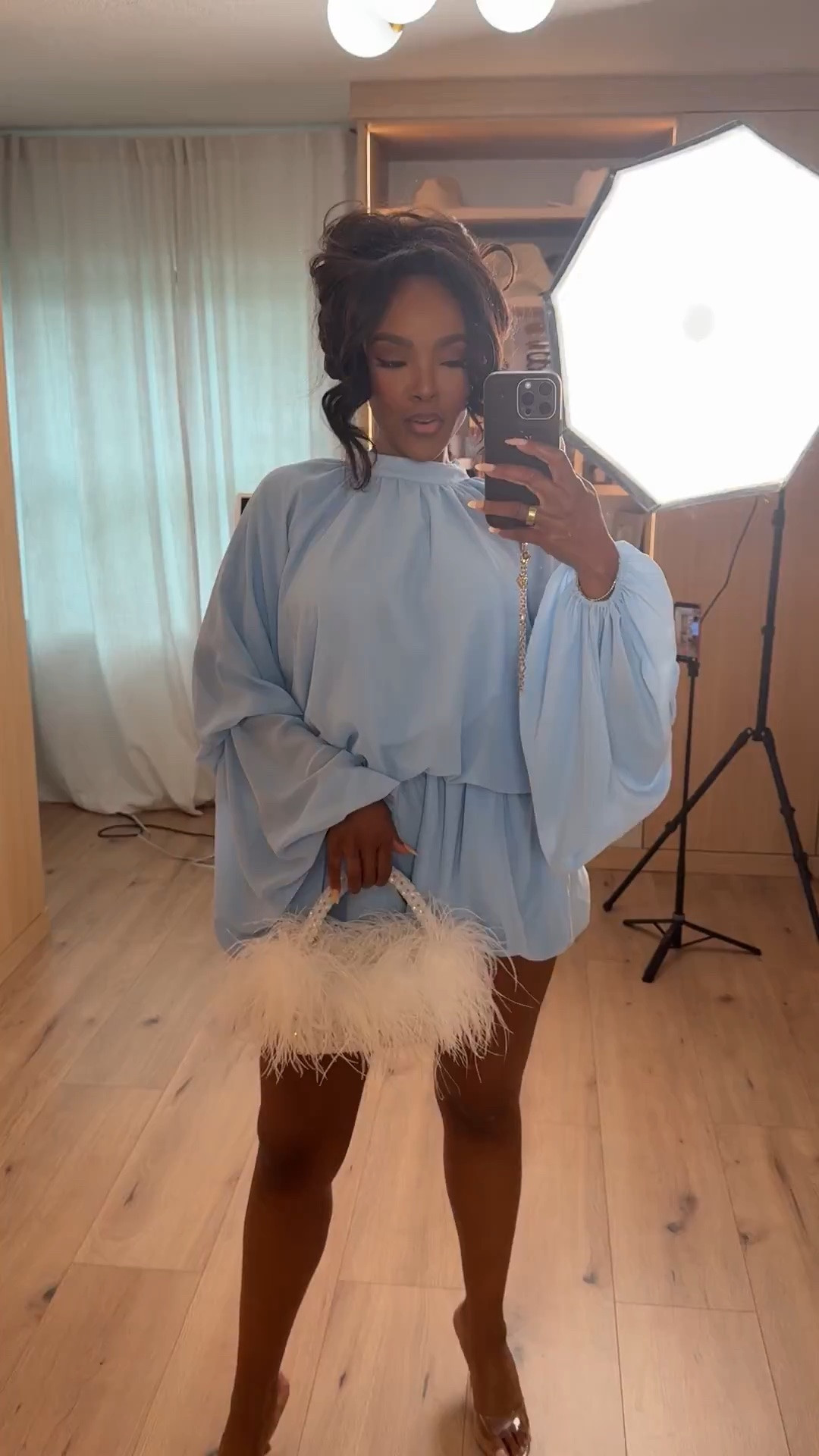 Hi Babes!

This powder blue romper is one of those pieces that instantly makes you look dressed up with minimal effort. The dramatic balloon sleeves, flowy silhouette, and soft pastel color give it such a feminine, elevated feel while still being comfortable enough to wear all day.

Where to wear this:
• Bridal shower
• Baby shower
• Birthday brunch
• Vacation dinner
• Girls night out
• Summer events

Everything is linked below.

xx Kira | IG: KirasFashionFinds

34D - 27 - 40 • Size Small or 4

Follow me on Instagram and YouTube @kirasfashionfinds