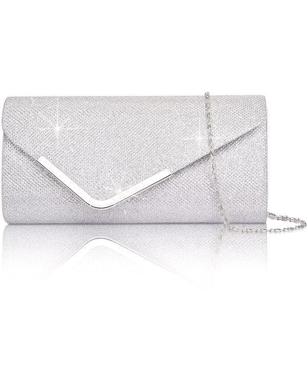 Larcenciel Clutch Purses for Women, Shiny Sequin Envelope Clutch Evening Bag with Chain, Fashion ... | Amazon (US)