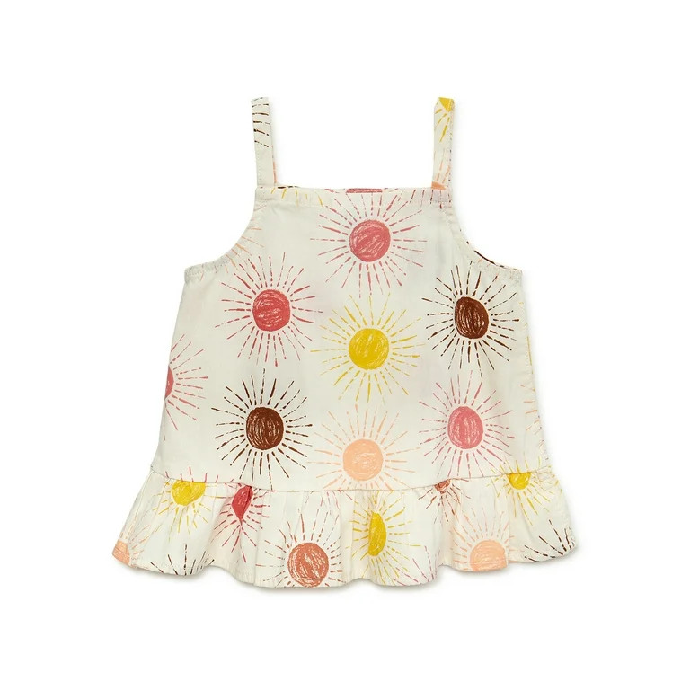 Garanimals Baby and Toddler Girl Ruffle Hem Top, Sizes 12M-5T - Walmart.com | Walmart (US)