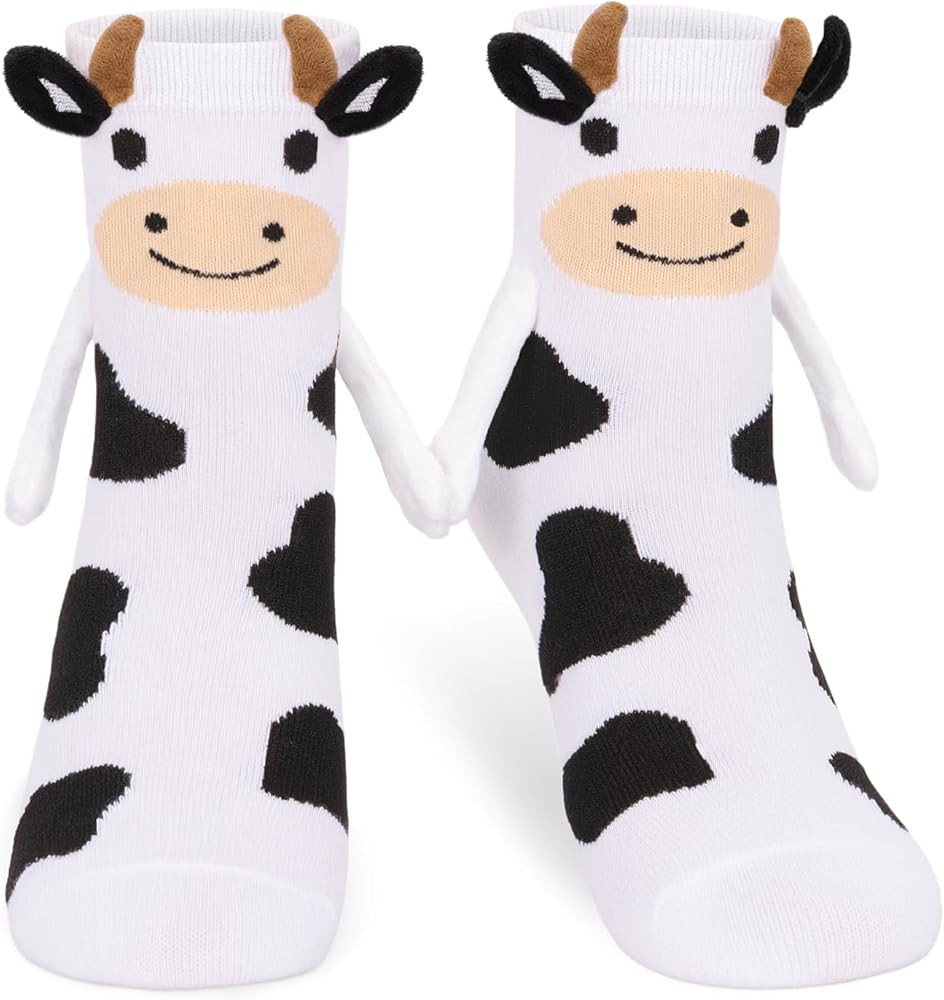 Dalycro Magnetic Holding Hands Socks –Funny Cow Animal Socks That Hold Hands Friends Gifts for ... | Amazon (US)