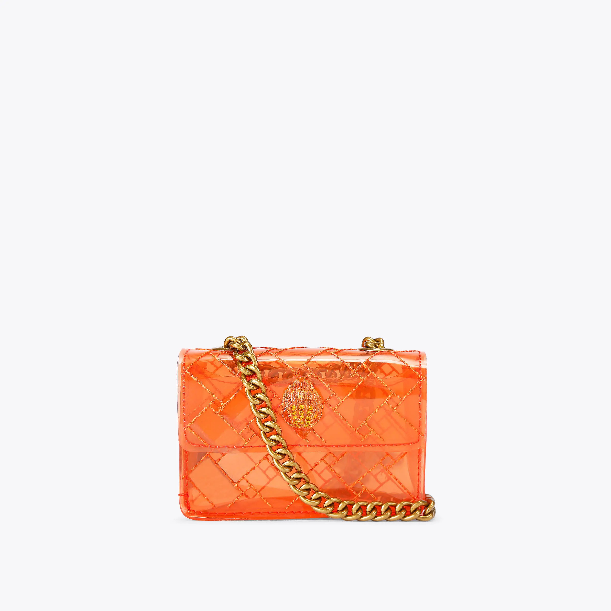 MICRO KENSINGTON VINYL Orange Vinyl Cross Body Bag by Kurt Geiger London | Kurt Geiger US