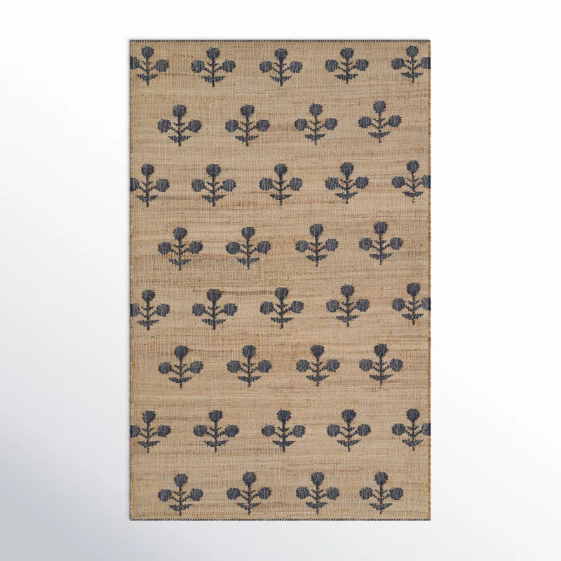 Erin Gates by Momeni Orchard Bloom Blue Hand Woven Wool and Jute Area Rug | Wayfair North America