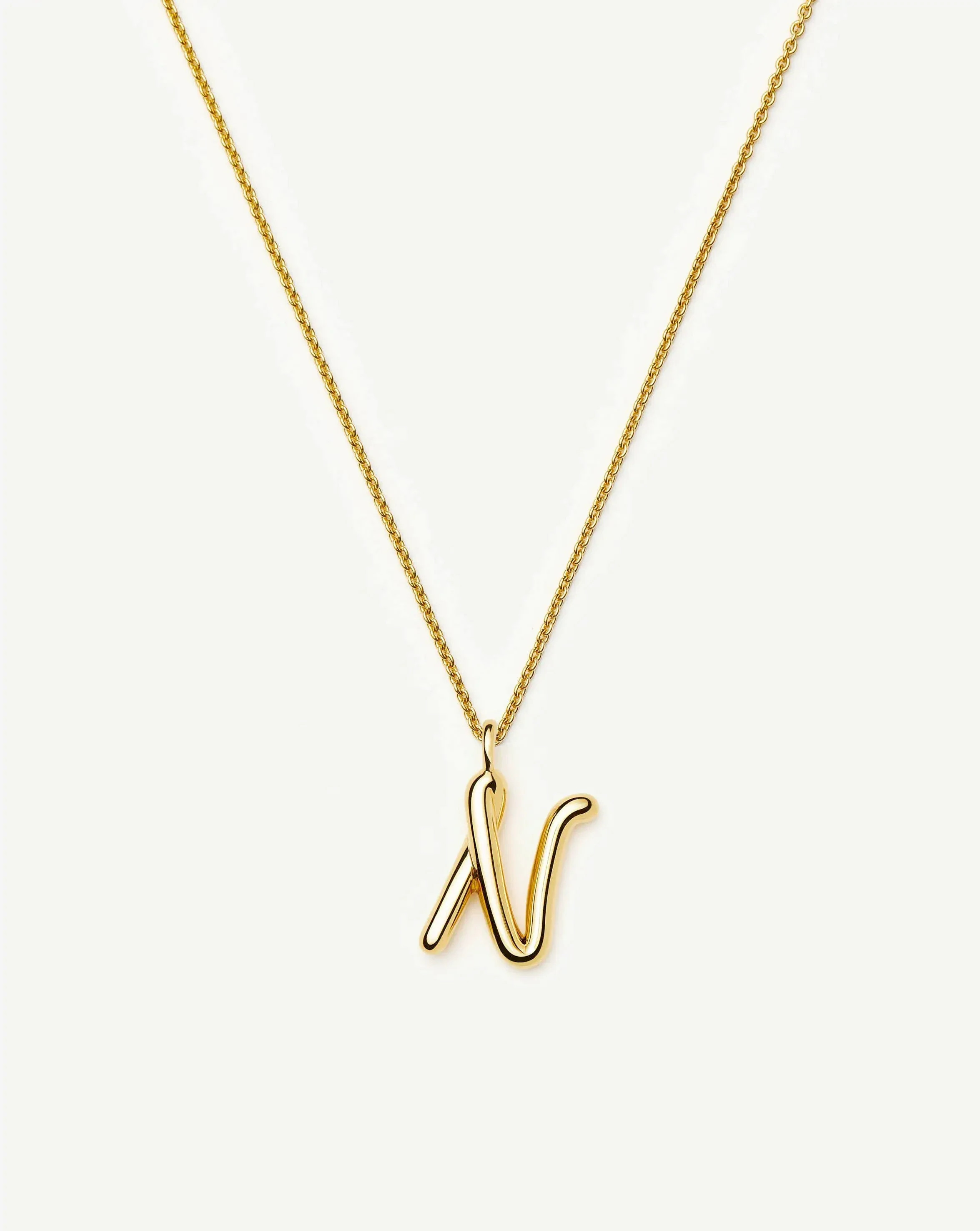 Curly Molten Initial Pendant Necklace - A | Gold | Missoma UK