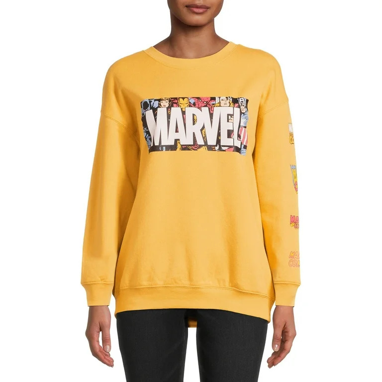 Marvel Juniors' Logo Comics Graphic Print Sweatshirt | Walmart (US)