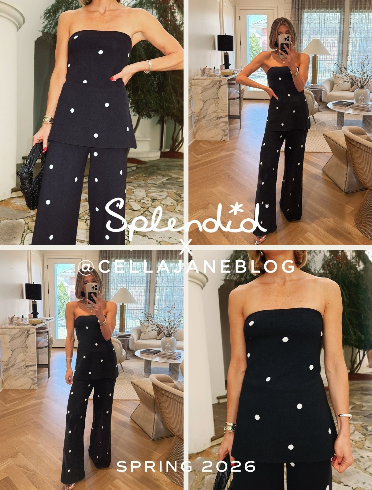 This set feels so timeless 🤍 The strapless polka dot sweater paired with the matching sweater pant creates the most flattering silhouette. Comfortable enough for day, elevated enough for dinner.

#LTKSeasonal #LTKootd