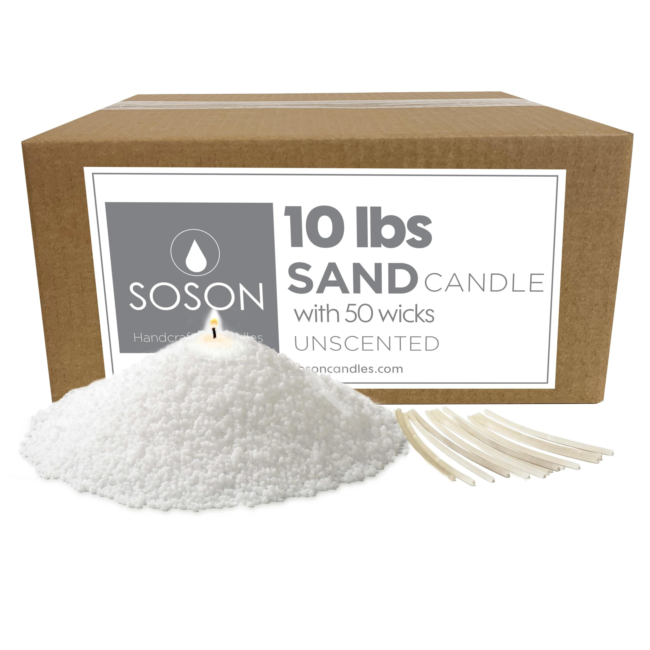 Simply Soson 10 lb White Unscented Pearled Candle, Sand Wax Candle, Long Lasting Powder, Refillab... | Amazon (US)