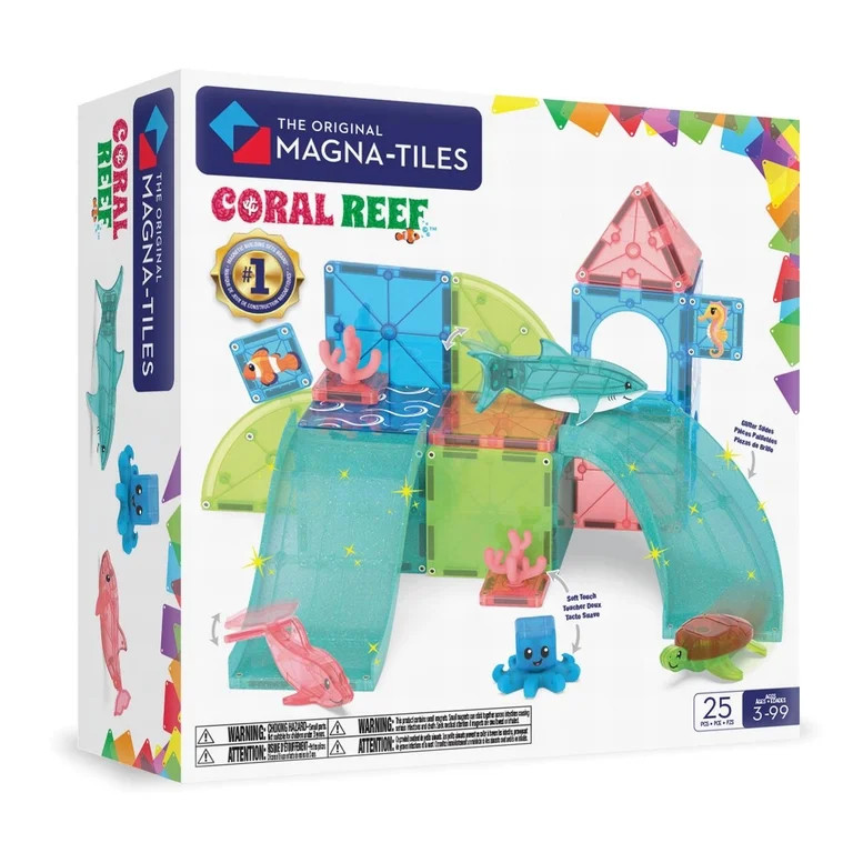 The Original MAGNA-TILES\u00ae Coral Reef 25-Piece Magnetic Construction Set | Walmart (US)
