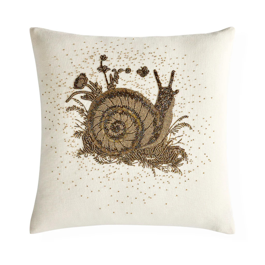 Botanist Snail Beaded Pillow | Jonathan Adler US