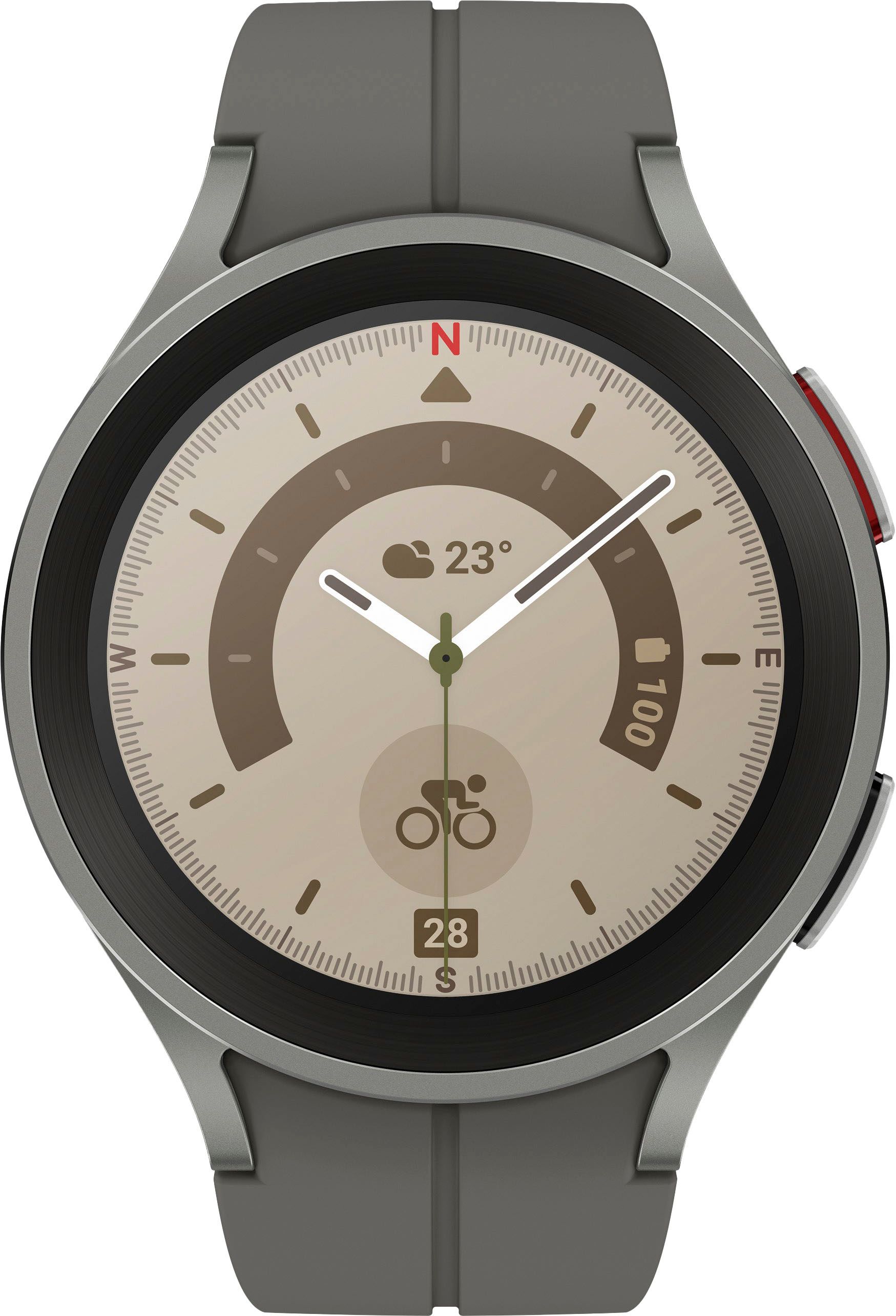 Samsung Galaxy Watch5 Pro Titanium Smartwatch 45mm LTE Gray SM-R925UZTAXAA - Best Buy | Best Buy U.S.