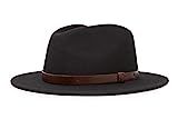 Brixton Men's Messer Medium Brim Felt Fedora Hat, black, X-Small | Amazon (US)