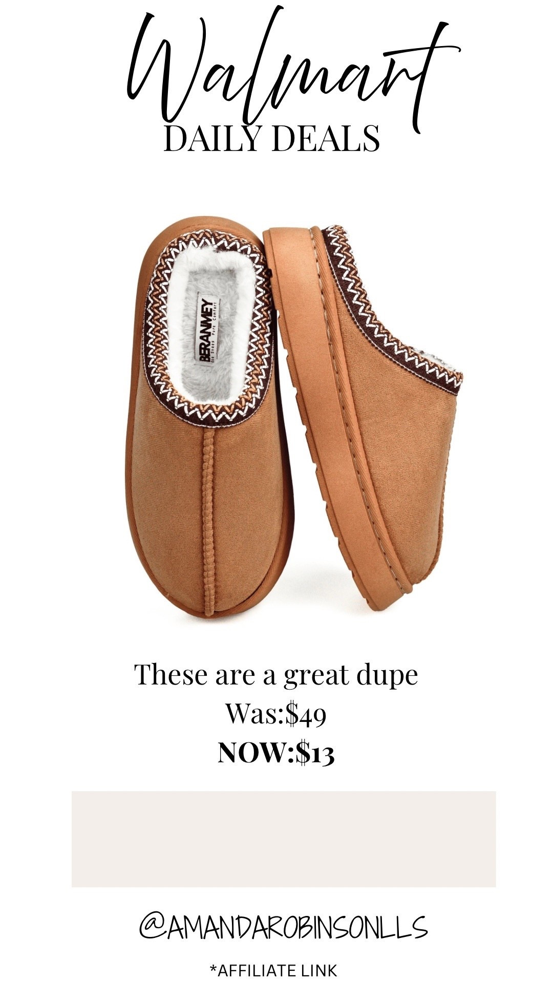 Walmart daily deals
Slipper shoes 

#LTKSaleAlert