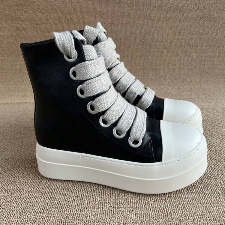 Fashionable Extra Thick Sole Leather Casual Sports Shoes | SHEIN