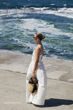 MILANO WHITE COTTON MIDI DRESS | DISSH