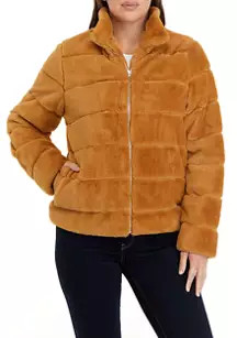 Women's Long Sleeve Fur Puffer Jacket | Belk