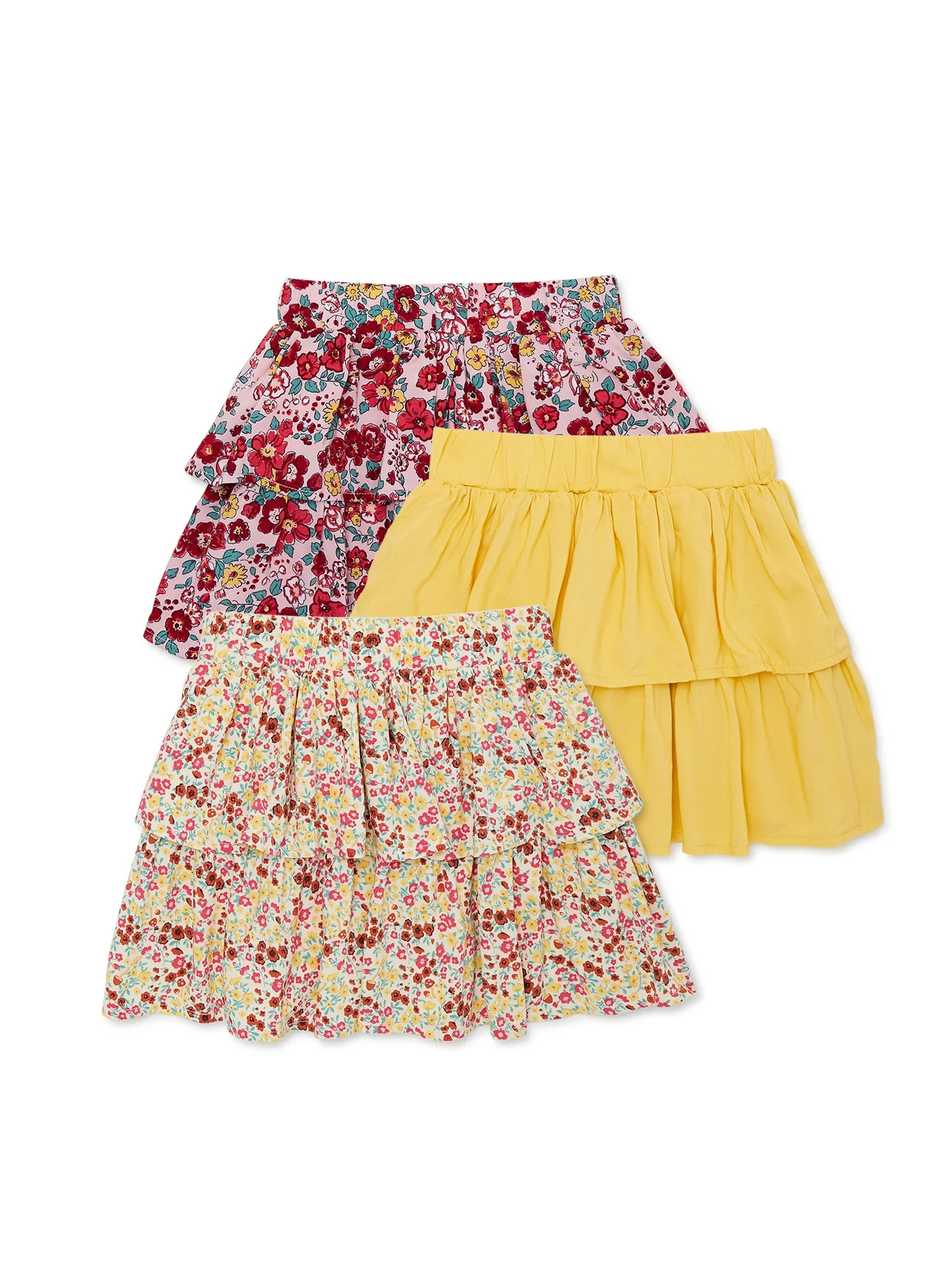 Garanimals Baby and Toddler Girl Tiered Skirt, 3-Pack, Sizes 12M-5T - Walmart.com | Walmart (US)