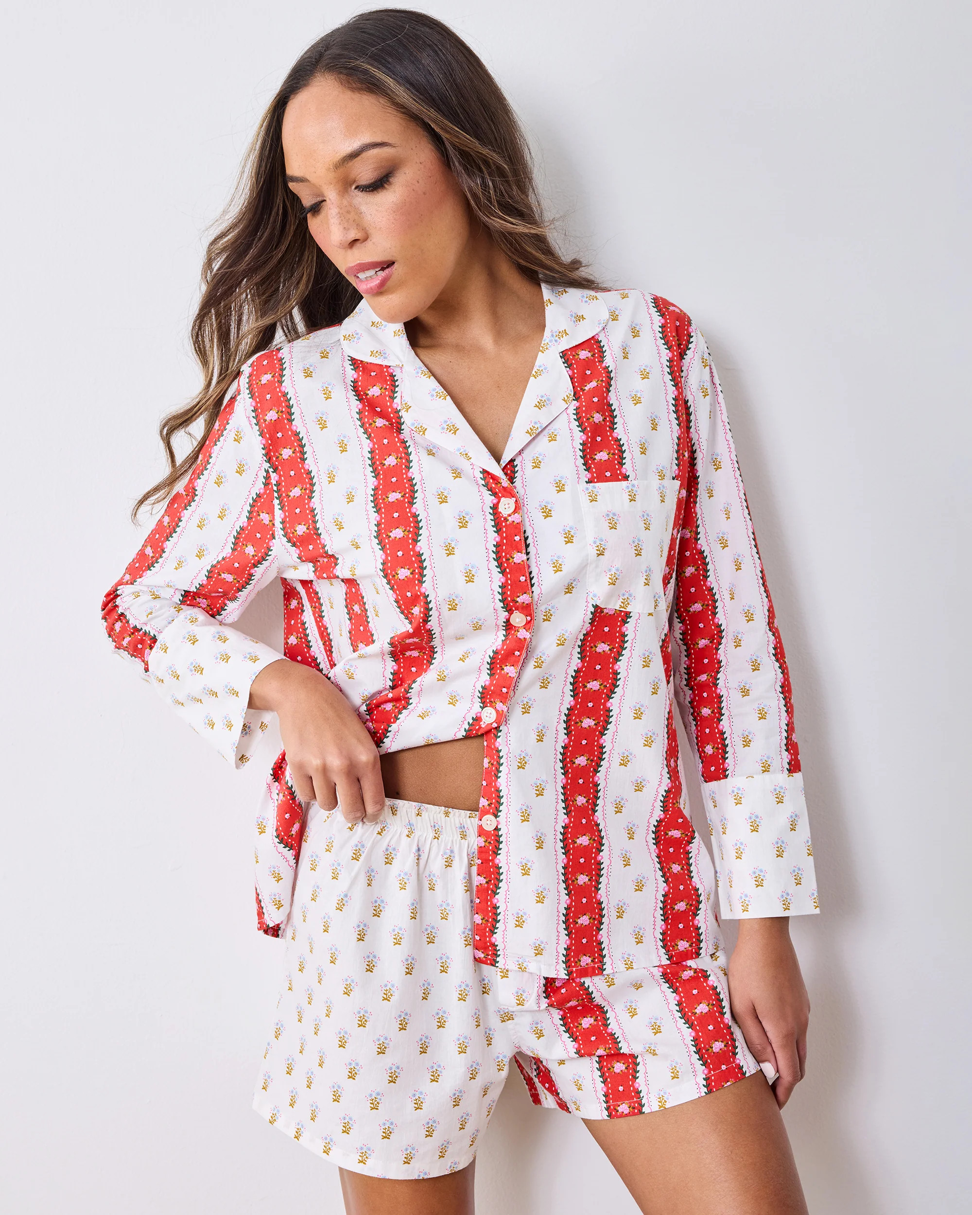 Sweetheart Stripes - Reese Boxer Set - Cherry Cola | Printfresh