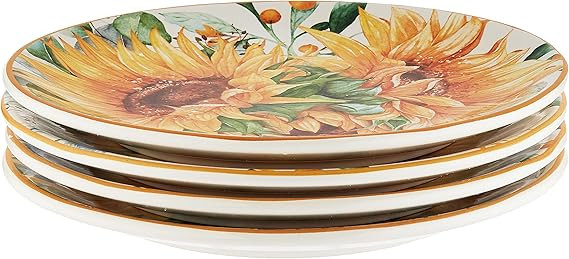 Certified International Sunflower Fields 9" Salad/Dessert Plates, Set of 4, Multi Colored | Amazon (US)